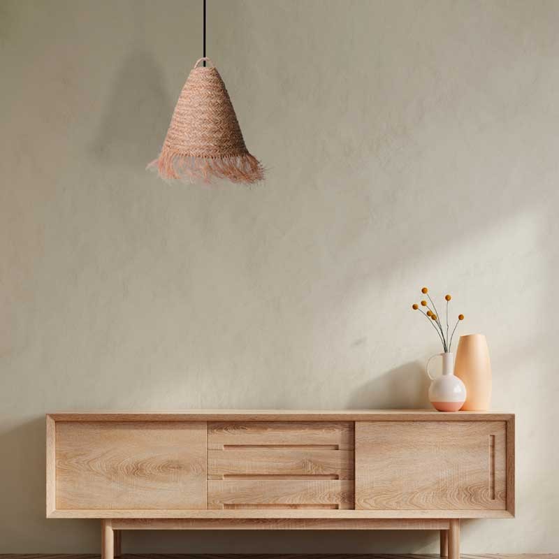 Natural fiber pendant light "NAM"