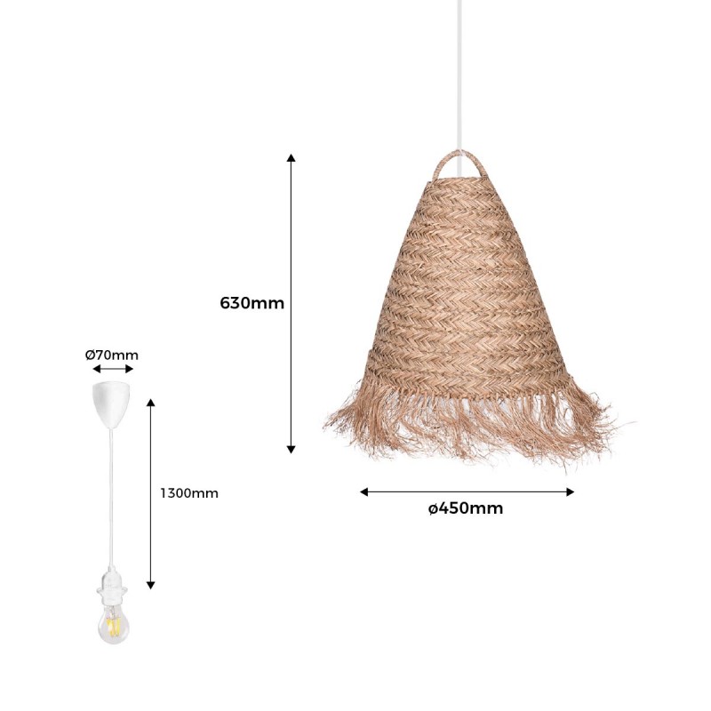 Natural fiber pendant light "NAM"