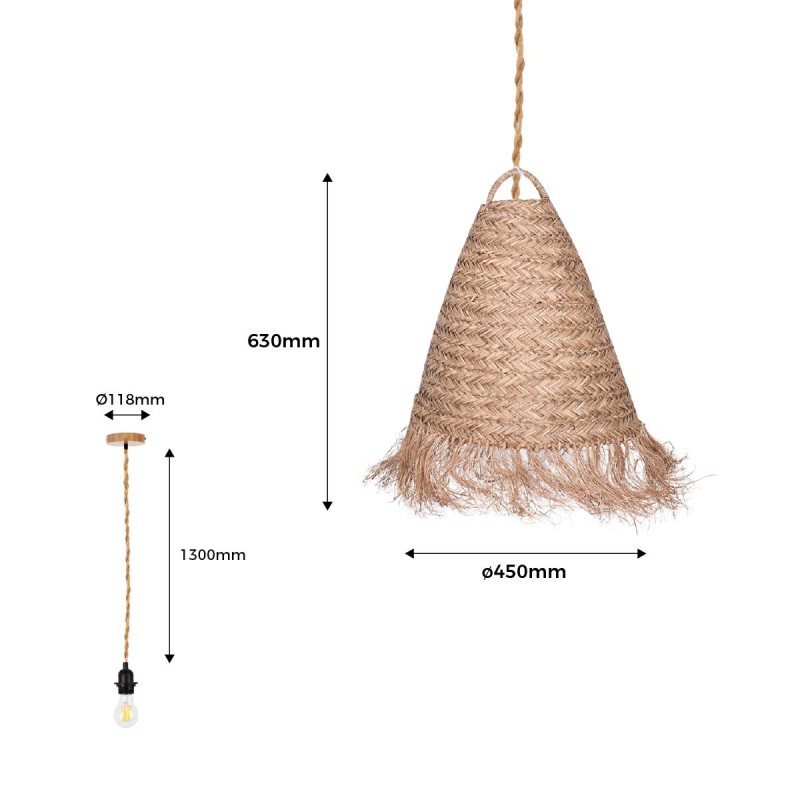 Natural fiber pendant light "NAM"