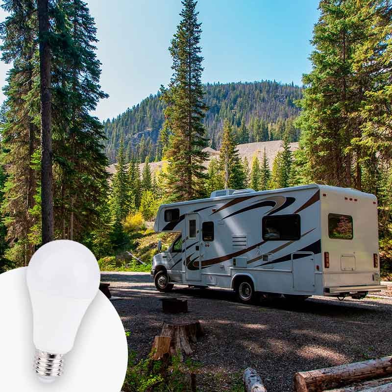 Bulb 12-24V DC 8W E27 A60 for caravans, camping and boats