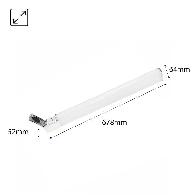 Bathroom wall light LED 15W - With integrated socket - 68cm