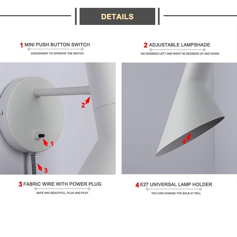 Plug-in design wall sconce "Marlene"