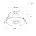Recessed 360º PIR motion sensor - IP20
