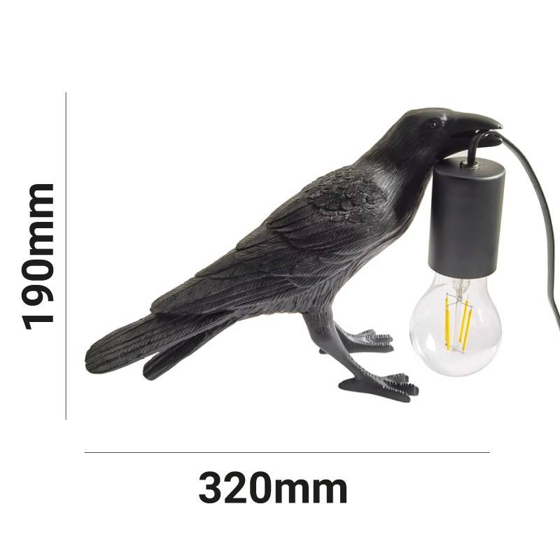 Raven table lamp in resin "Corb".