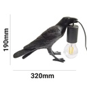 Raven table lamp in resin "Corb".