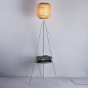 Bamboo floor lamp with built-in table "ORSON".