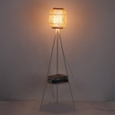 Bamboo floor lamp with built-in table "ORSON".