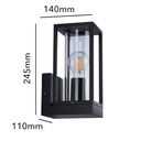 Exterior wall light "LUZY" E27 IP44