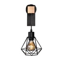 Wooden wall sconces metal cage "RODEN".