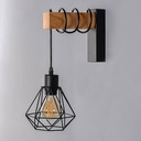 Wooden wall sconces metal cage "RODEN".