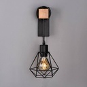 Wooden wall sconces metal cage "RODEN".