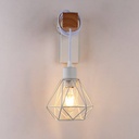 Wooden wall sconces metal cage "RODEN".
