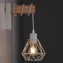 Wooden wall sconces metal cage "RODEN".