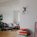 Wooden wall sconces metal cage "RODEN".