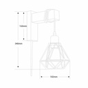 Wooden wall sconces metal cage "RODEN".