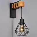 Cage wall light with cable and plug "RODEN".