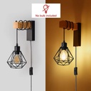 Cage wall light with cable and plug "RODEN".