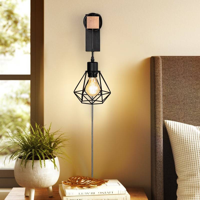 Cage wall light with cable and plug "RODEN".
