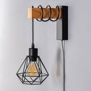 Cage wall light with cable and plug "RODEN".