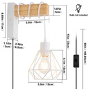 Cage wall light with cable and plug "RODEN".