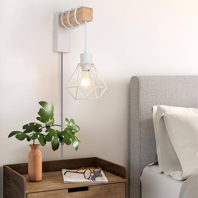Cage wall light with cable and plug "RODEN".