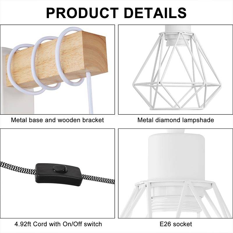 Cage wall light with cable and plug "RODEN".