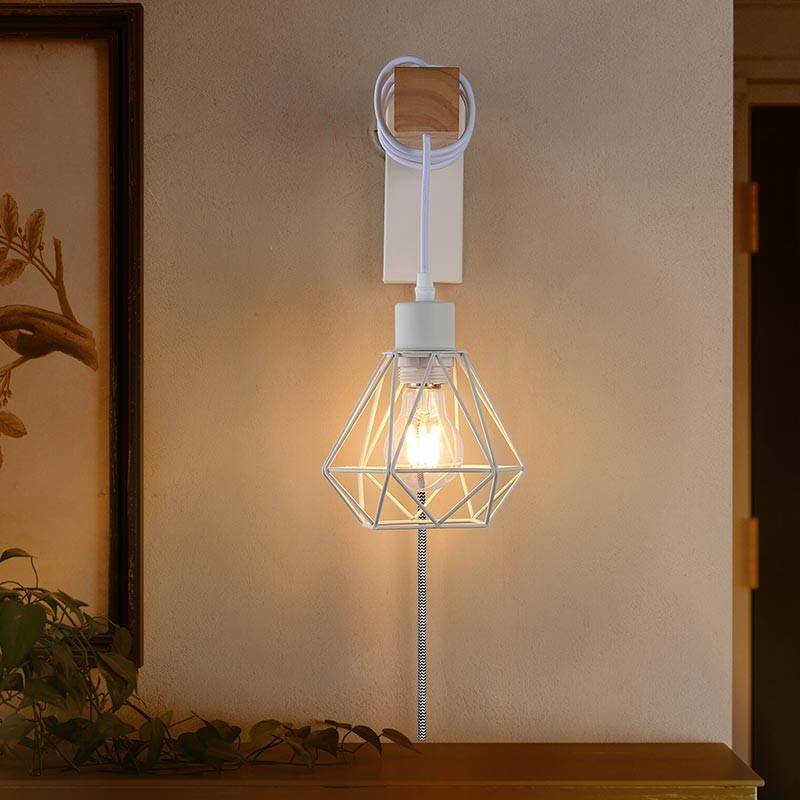 Cage wall light with cable and plug "RODEN".