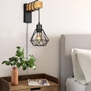 Cage wall light with cable and plug "RODEN".