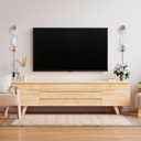 Wooden wall light with switch and plug "MILA".