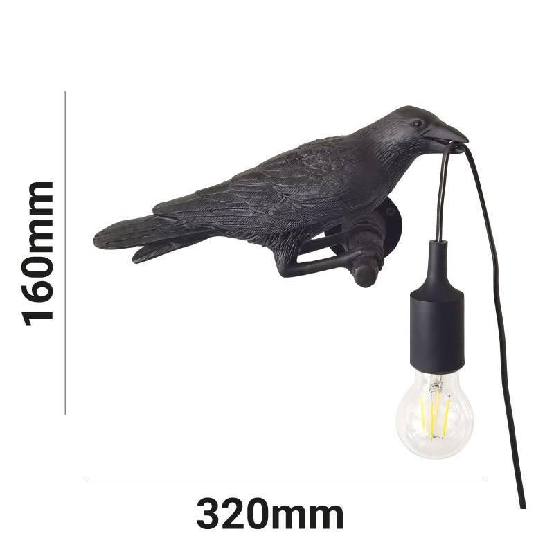 Raven wall lamp in resin "Corb".
