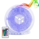 5m RGB LED strip kit with power supply, remote control and 12V and 24V compatible controller