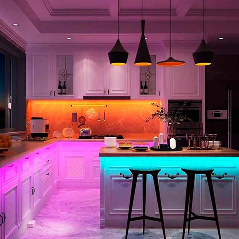 5m RGB LED strip kit with power supply, remote control and 12V and 24V compatible controller