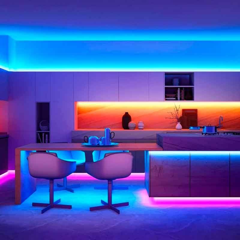5m RGB LED strip kit with power supply, remote control and 12V and 24V compatible controller