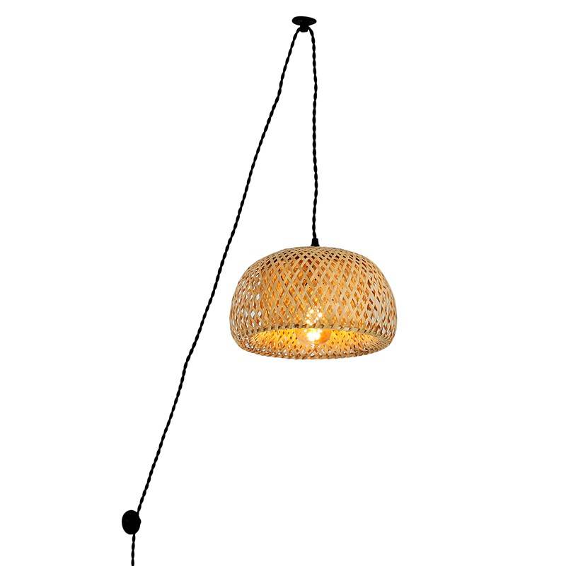 Plug-in wicker pendant lamp "Yonna"