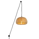 Plug-in wicker pendant lamp "Yonna"