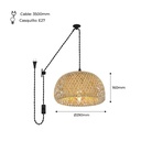 Plug-in wicker pendant lamp "Yonna"