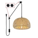 Plug-in wicker pendant lamp "Yonna"