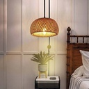 Plug-in wicker pendant lamp "Yonna"