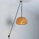 Plug-in wicker pendant lamp "Yonna"