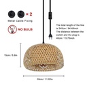 Plug-in wicker pendant lamp "Yonna"