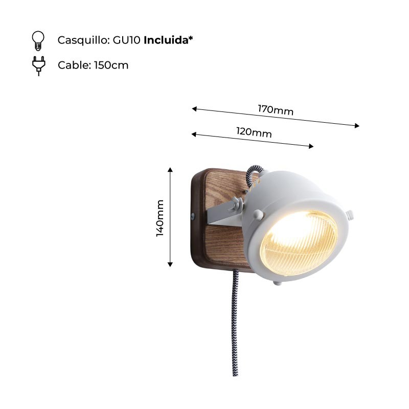 Industrial wall light "Mott" - Adjustable - GU10 Included