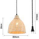 Wicker pendant lamp with pulley "SASKI".