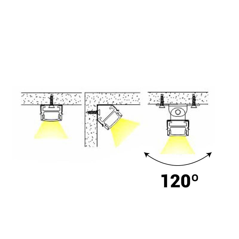 Aluminum profile for surface led strip 18x12mm