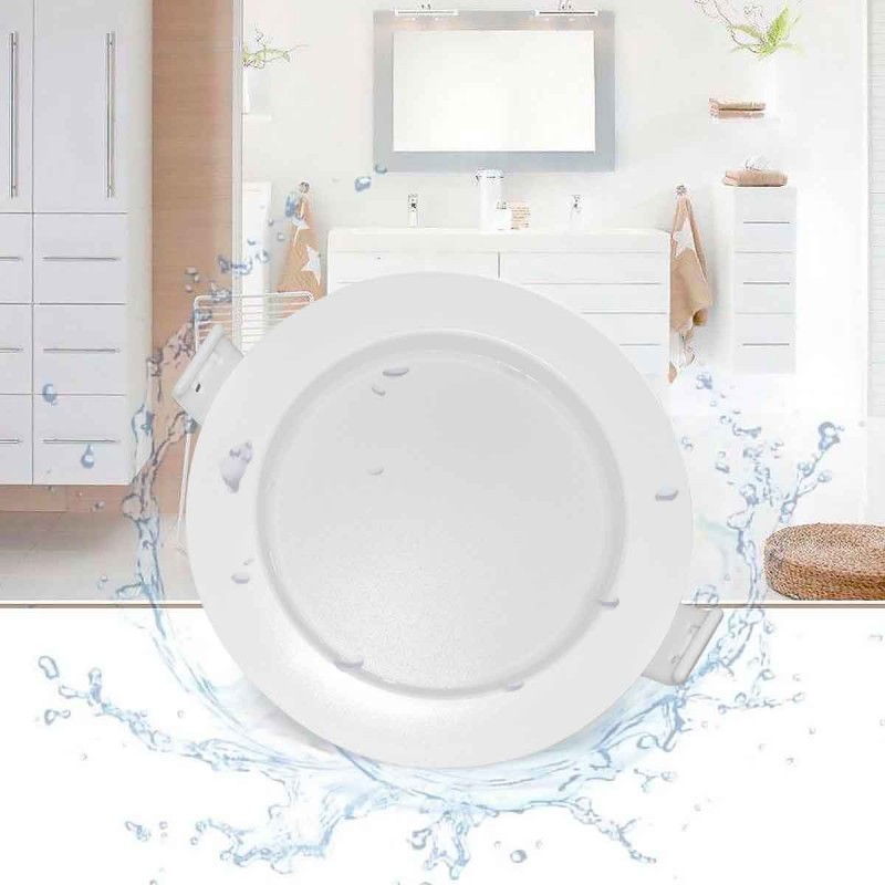 Waterproof recessed LED downlight - IP65 - 8W - Cut Ø 80-95mm