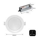 Waterproof recessed LED downlight - IP65 - 8W - Cut Ø 80-95mm