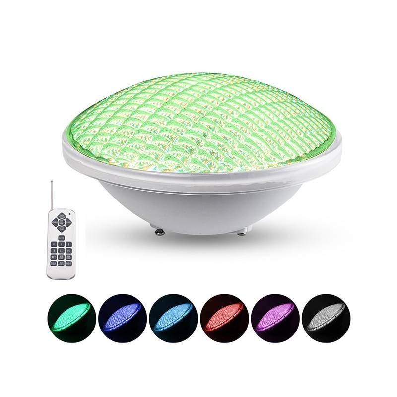 PAR56 RGB LED pool spotlight - 12V AC - 24W - Submersible - Remote control - IP68
