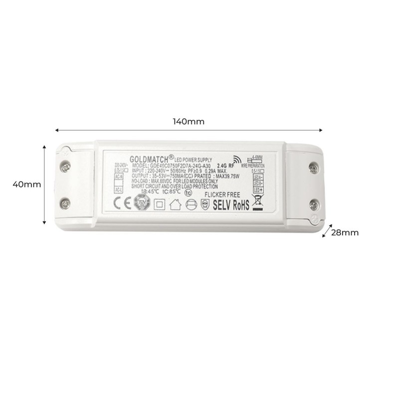 Dimmable CCT slim LED panel with remote control - 60x60cm - 40W
