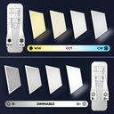 Dimmable CCT slim LED panel with remote control - 60x60cm - 40W