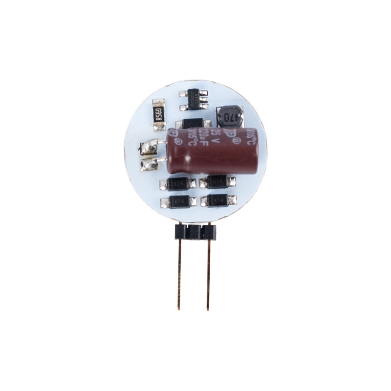 LED G4 bi-pin round flat bulb - 12V AC/DC - 2W