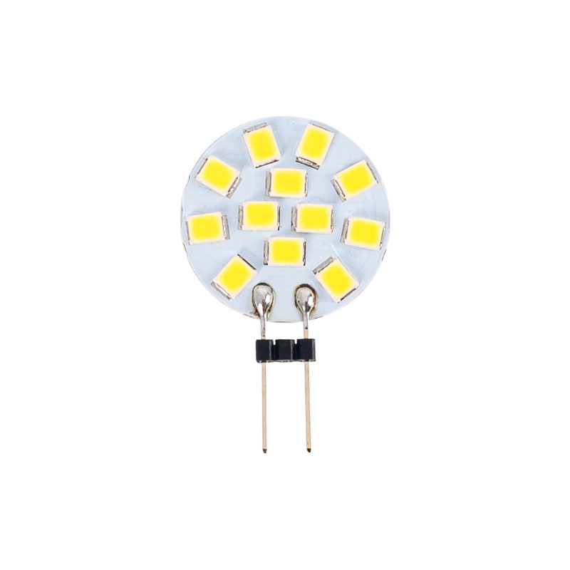 LED G4 bi-pin round flat bulb - 12V AC/DC - 2W